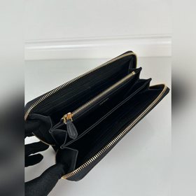 Кожаный кошелек с оленьим узором и одной молнией, модель 1ML506, 