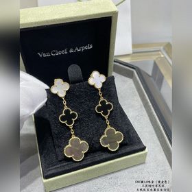 V-Gold-Plated Gold  VCA Three-Leaf Clover Earrings, Market Premi