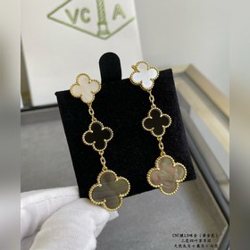 V-Gold-Plated Gold  VCA Three-Leaf Clover Earrings, Market Premi