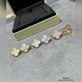 V-Gold-Plated  VCA High-End White Mother-of-Pearl Four-Leaf Clov