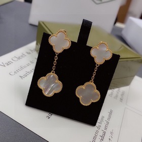 Van Cleef &amp; Arpels vca двойные серьги-бабочки с четырьмя лист