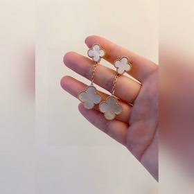 Van Cleef & Arpels vca двойные серьги-бабочки с четырьмя лист