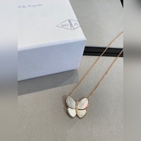 VCA Van Cleef & Arpels Белый перламутр Большой бабочка Ожерел