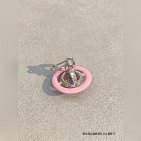 Серьги Vivienne Saturn Pink Enamel Planet от Empress of the West.