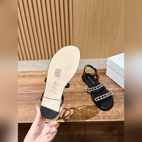 #Dior летняя новинка с бриллиантовой застежкой, плоской подошвой 