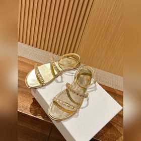 #Dior летняя новинка с бриллиантовой застежкой, плоской подошвой