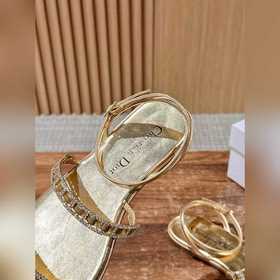 #Dior летняя новинка с бриллиантовой застежкой, плоской подошвой 