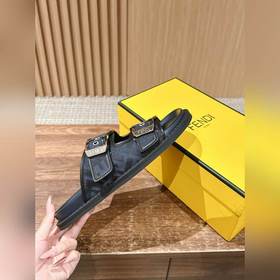 #Фенди с двумя ремешками плоской подошвой FFBaguette# Декоративна