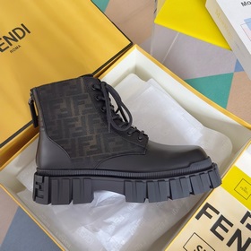 Топовая версия： ботинки Fendi Новая модель Force с шнурками, тол