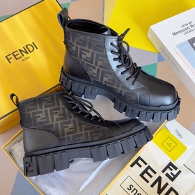 Топовая версия： ботинки Fendi Новая модель Force с шнурками, тол