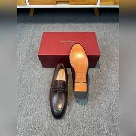 Ferragamo мужские кожаные туфли, верх из импортной кожи, подкладк