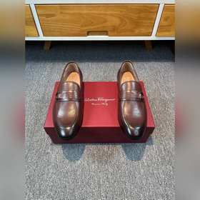 Ferragamo мужские кожаные туфли, верх из импортной кожи, подкладк