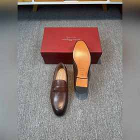 Ferragamo мужские кожаные туфли, верх из импортной кожи, подкладк