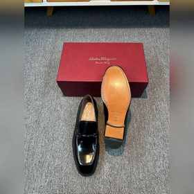 Ferragamo мужские кожаные туфли, верх из импортной кожи с открыты
