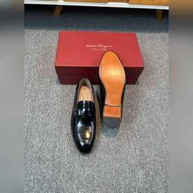 Ferragamo мужские кожаные туфли, верх из импортной кожи с открыты