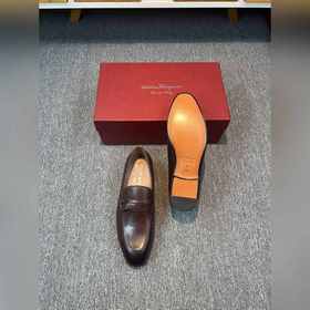 Ferragamo мужские кожаные туфли, верх из импортной кожи, подкладк