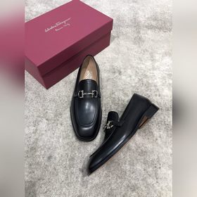 Ferragamo мужские кожаные туфли, верх из импортной кожи, открытый