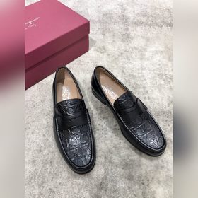 Ferragamo мужские кожаные туфли, верх из импортной кожи, открытый