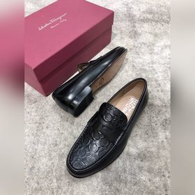 Ferragamo мужские кожаные туфли, верх из импортной кожи, открытый