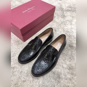 Ferragamo мужские кожаные туфли, верх из импортной кожи, открытый