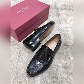 Ferragamo мужские кожаные туфли, верх из импортной кожи, открытый