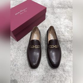 Ferragamo мужские кожаные туфли, верх из импортной кожи, открытый