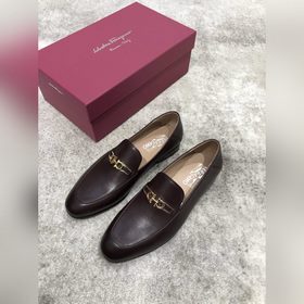 Ferragamo мужские кожаные туфли, верх из импортной кожи, открытый