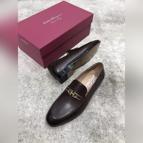 Ferragamo мужские кожаные туфли, верх из импортной кожи, открытый