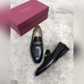 Ferragamo мужские кожаные туфли, верх из импортной кожи, открытый