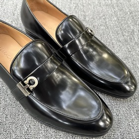 Мужские кожаные туфли FERRAGAMO! Мокасины с застежкой Gancini Эти
