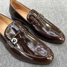 Мужские кожаные туфли FERRAGAMO! Мокасины с застежкой Gancini Эти