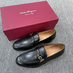 Мужские кожаные туфли FERRAGAMO! Мокасины с застежкой Gancini Эти