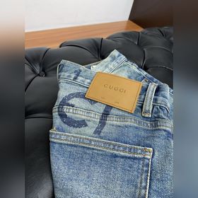 Gucci 25ss весна-лето, новая коллекция для мужчин, прямые джинсы 