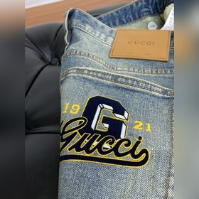 Gucci 25ss весна-лето, новая коллекция для мужчин, прямые джинсы 