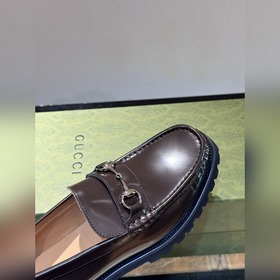 Оригинальные мужские кожаные туфли Gucci для повседневной носки, 