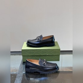 Оригинальные мужские кожаные туфли Gucci для повседневной носки, 