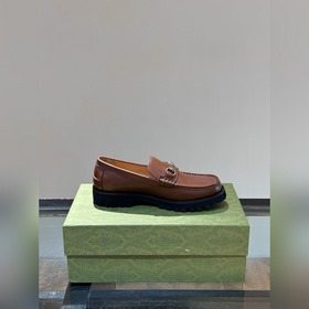 Оригинальные мужские кожаные туфли Gucci для повседневной носки, 