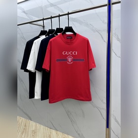Gucci 2025FW весна-лето новинка, футболка с круглым вырезом, объе