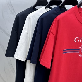 Gucci 2025FW весна-лето новинка, футболка с круглым вырезом, объе