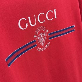 Gucci 2025FW весна-лето новинка, футболка с круглым вырезом, объе