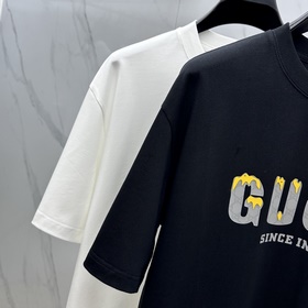Gucci 2025FW весна-лето новинка, футболка с круглым вырезом и шир