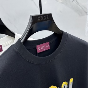 Gucci 2025FW весна-лето новинка, футболка с круглым вырезом и шир