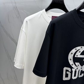 Gucci 2025FW весна-лето новинка, футболка с круглым вырезом, объе