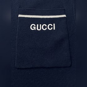 GUCCI/Гуччи 2025 Новая модель поло с контрастным воротником и выш