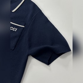 GUCCI/Гуччи 2025 Новая модель поло с контрастным воротником и выш