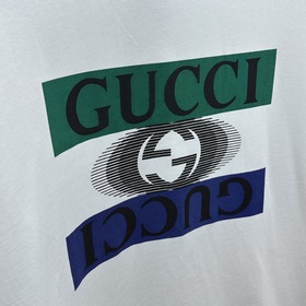 Gucci 2025FW весна-лето новинка, футболка с круглым вырезом, объе