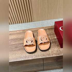 Новые пляжные тапочки Gucci с липучкой, тапочки с кожаной поверхн