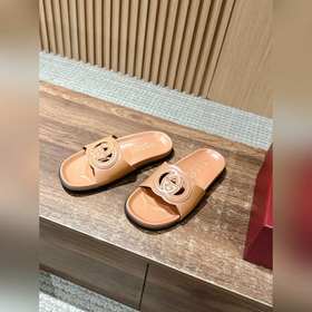 Новые пляжные тапочки Gucci с липучкой, тапочки с кожаной поверхн