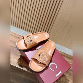 Новые пляжные тапочки Gucci с липучкой, тапочки с кожаной поверхн