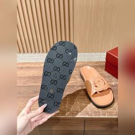 Новые пляжные тапочки Gucci с липучкой, тапочки с кожаной поверхн